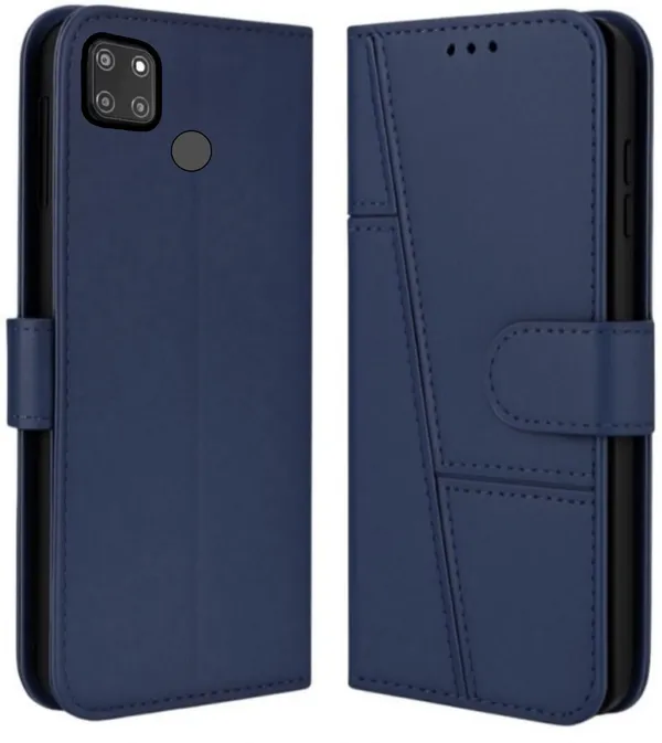 Flip_Cover_for_REALME_C25Y_(Blue,_Magnetic_Case,_Leather,_Pack_of:_1)