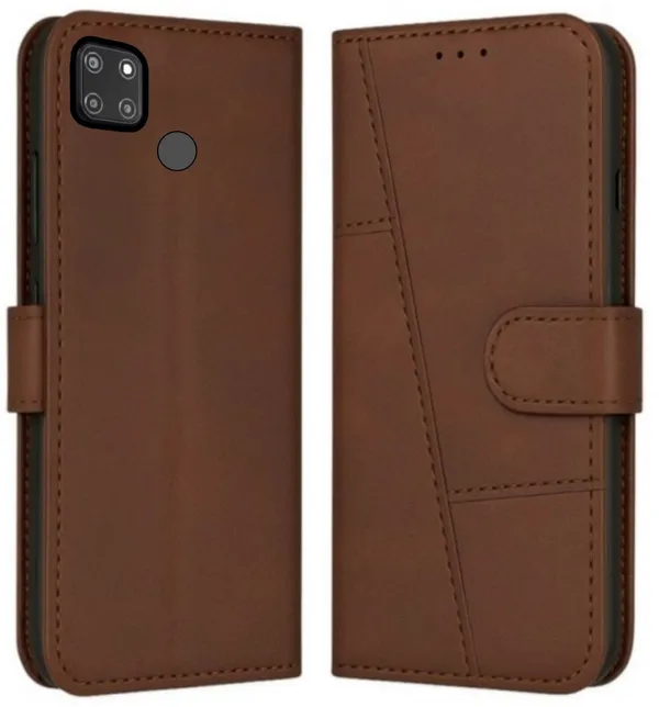 Flip_Cover_for_REALME_C25_(Brown,_Magnetic_Case,_Leather,_Pack_of:_1)