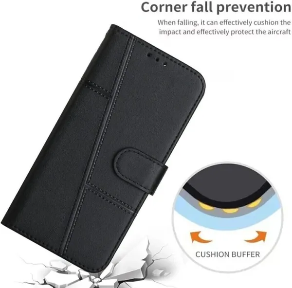 Flip_Cover_for_REALME_C2_(Black,_Magnetic_Case,_Leather,_Pack_of:_1)