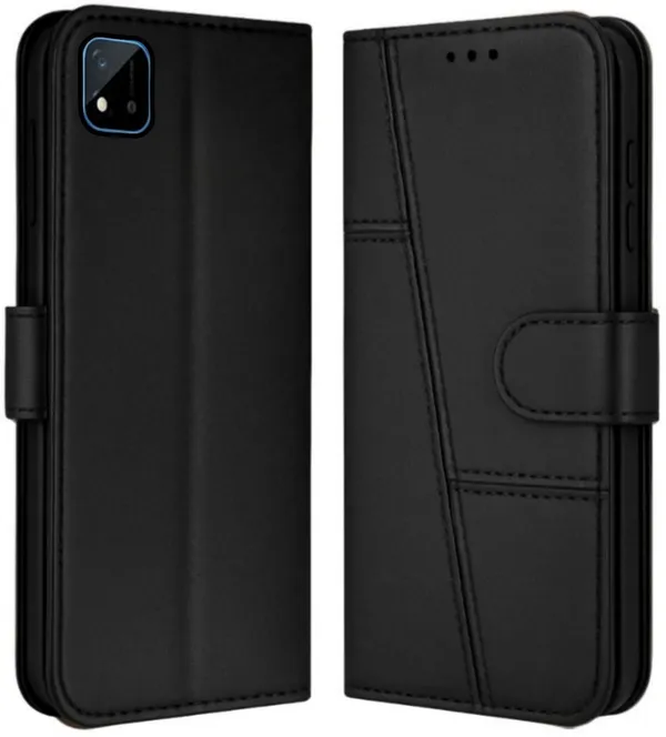 Flip_Cover_for_REALME_C20_(Black,_Magnetic_Case,_Leather,_Pack_of:_1)