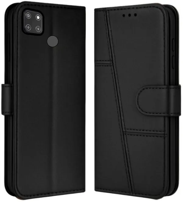 Flip_Cover_for_REALME_C12_(Black,_Leather)