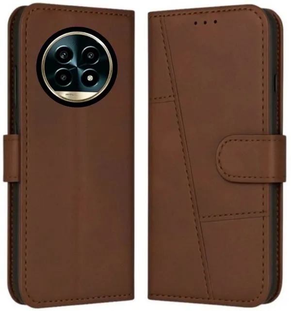 Flip_Cover_for_REALME_14_PRO_LITE_(Brown,_Magnetic_Case,_Leather,_Pack_of:_1)