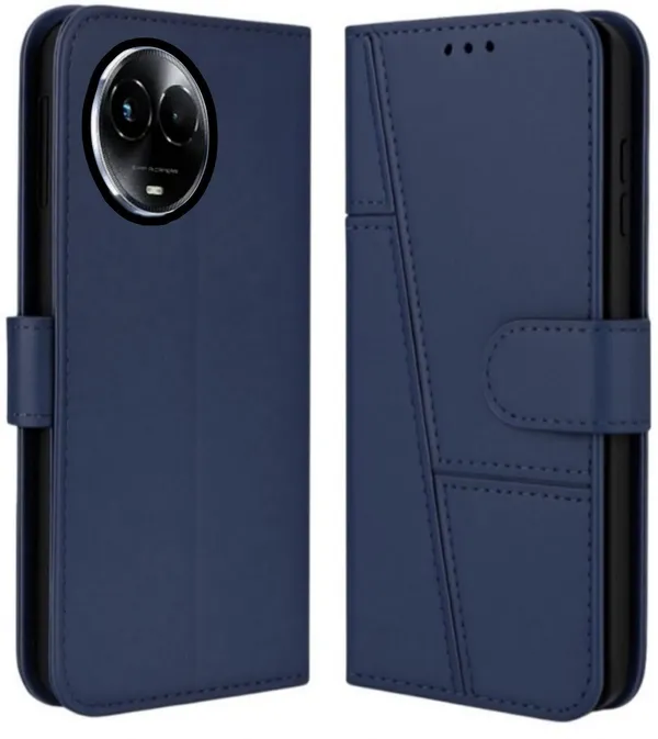 Flip_Cover_for_REALME_C67_(Blue,_Magnetic_Case,_Leather,_Pack_of:_1)