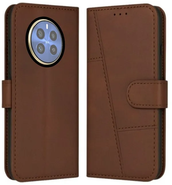 Flip_Cover_for_REALME_P1_PRO_(Brown,_Magnetic_Case,_Leather,_Pack_of:_1)
