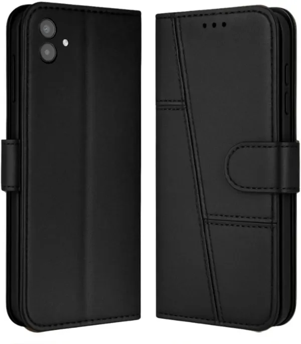 Flip_Cover_for_Samsung_Galaxy_A04E_(Black,_Magnetic_Case,_Leather,_Pack_of:_1)