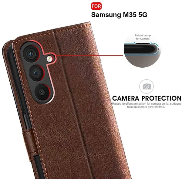 Flip_Cover_for_Samsung_Galaxy_A04S_4G_(Brown,_Magnetic_Case,_Leather,_Pack_of:_1)