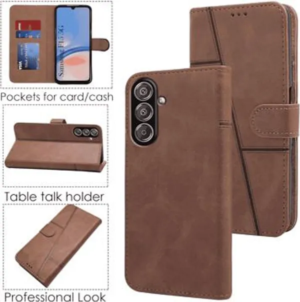 Flip_Cover_for_Samsung_Galaxy_A04S_4G_(Brown,_Magnetic_Case,_Leather,_Pack_of:_1)
