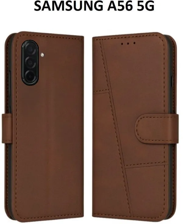 Flip_Cover_for_Samsung_Galaxy_A56_5G_(Brown,_Magnetic_Case,_Pack_of:_1)