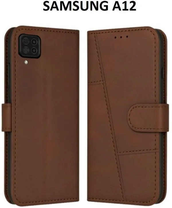 Flip_Cover_for_Samsung_Galaxy_4G_(2021_Model)_(Brown,_Magnetic_Case,_Leather,_Pack_of:_1)