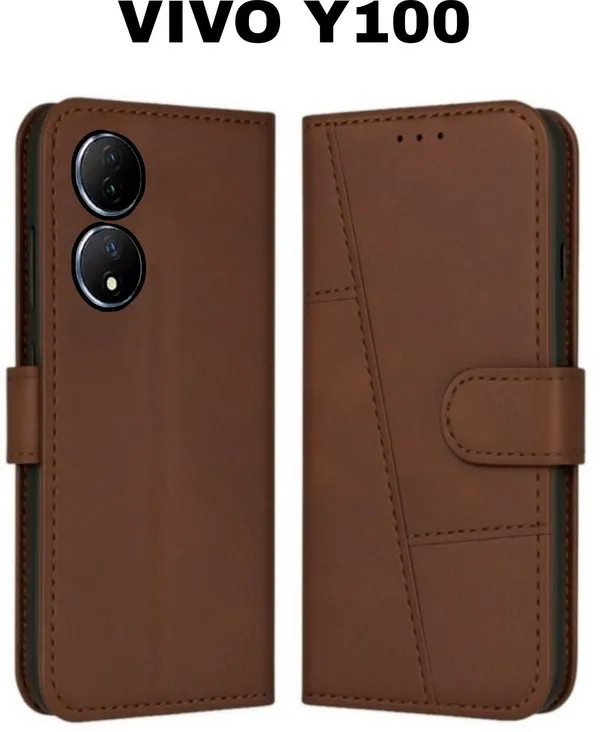 Flip_Cover_for_VIVO_Y100_(Brown,_Magnetic_Case,_Leather,_Pack_of:_1)