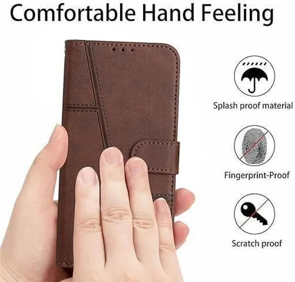 Flip_Cover_for_vivo_T3_Pro_5G_(Brown,_Magnetic_Case,_Leather,_Pack_of:_1)