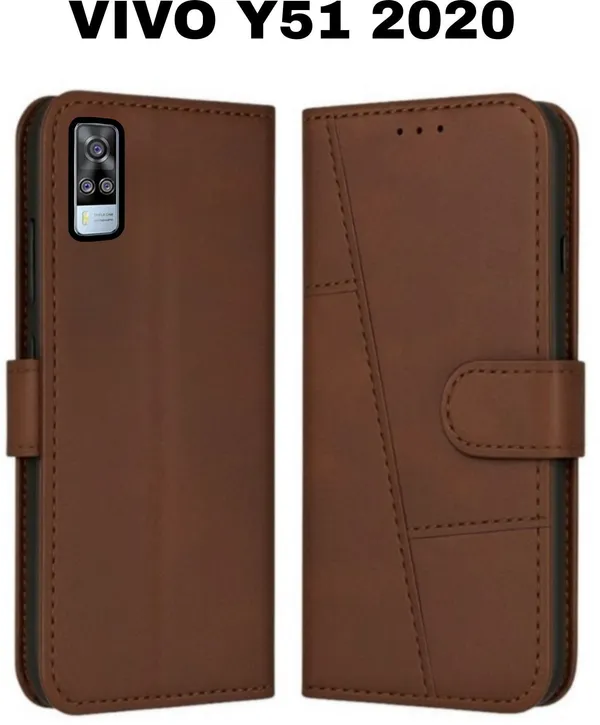 Flip_Cover_for_VIVO_Y51_2020_(Brown,_Magnetic_Case,_Pack_of:_1)