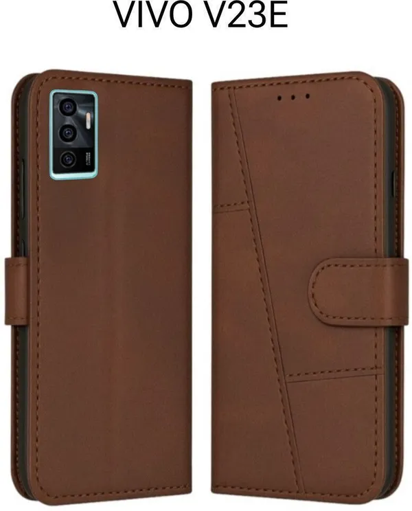 Flip_Cover_for_VIVO_V23E_(Brown,_Magnetic_Case,_Leather,_Pack_of:_1)