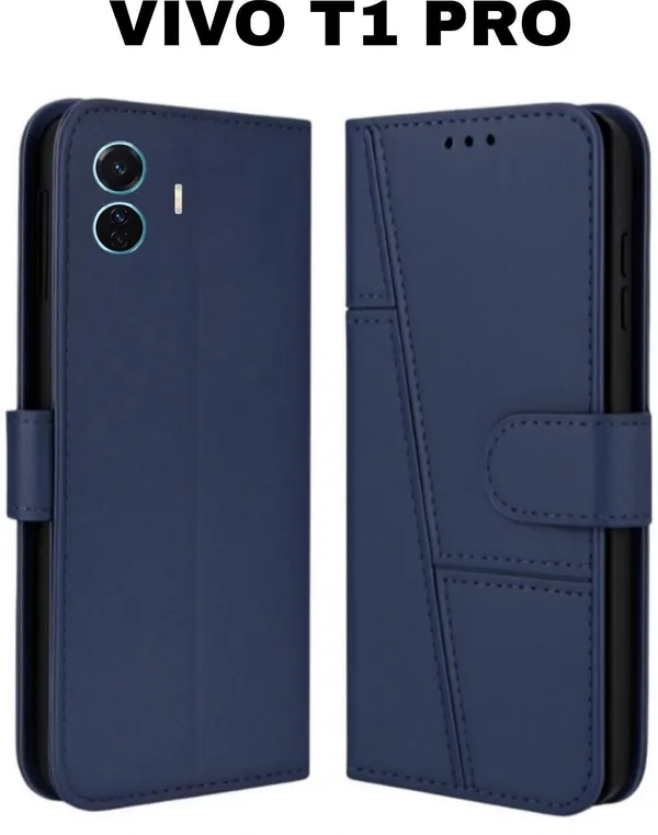 Flip_Cover_for_VIVO_T1_PRO_(Blue,_Magnetic_Case,_Leather,_Pack_of:_1)