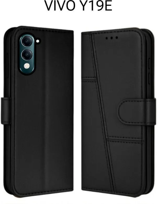 Flip_Cover_for_VIVO_Y19E_(Black,_Magnetic_Case,_Leather,_Pack_of:_1)