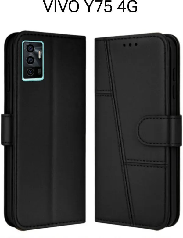 Flip_Cover_for_VIVO_Y75_4G_(Black,_Magnetic_Case,_Leather,_Pack_of:_1)