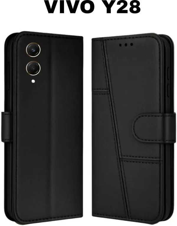 Flip_Cover_for_VIVO_Y28_(Black,_Magnetic_Case,_Leather,_Pack_of:_1)