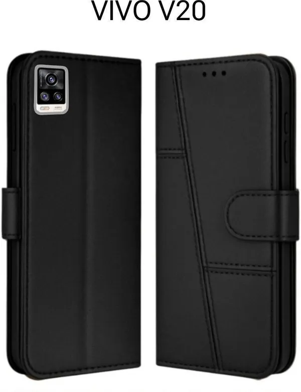 Flip_Cover_for_VIVO_V20_(Black,_Magnetic_Case,_Leather,_Pack_of:_1)