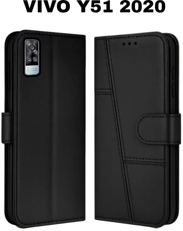 Flip_Cover_for_VIVO_Y51_2020_(Black,_Magnetic_Case,_Pack_of:_1)