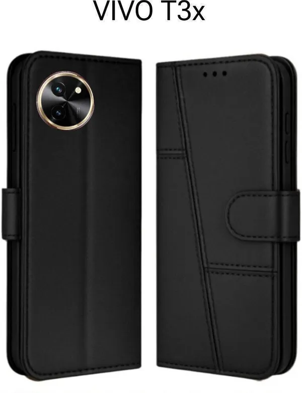 Flip_Cover_for_Vivo_T3x_5G,_Vivo_Y58_5G_(Black,_Magnetic_Case,_Leather,_Pack_of:_1)