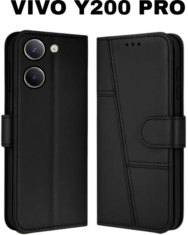 Flip_Cover_for_VIVO_Y200_PRO_(Black,_Magnetic_Case,_Leather,_Pack_of:_1)