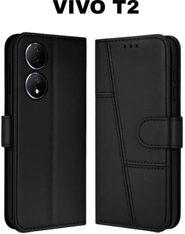 Flip_Cover_for_VIVO_T2_(Black,_Magnetic_Case,_Leather,_Pack_of:_1)