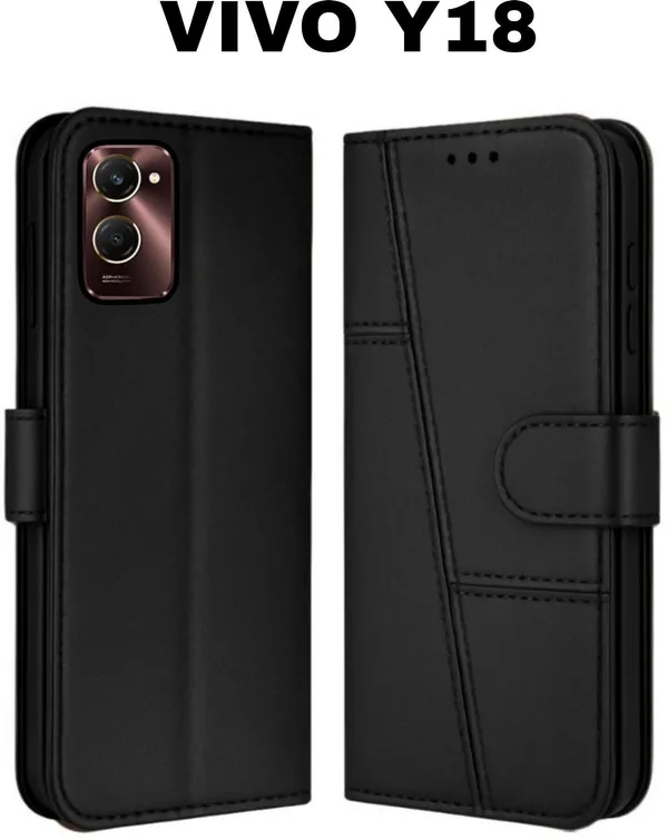 Flip_Cover_for_VIVO_Y18_(Black,_Magnetic_Case,_Leather,_Pack_of:_1)