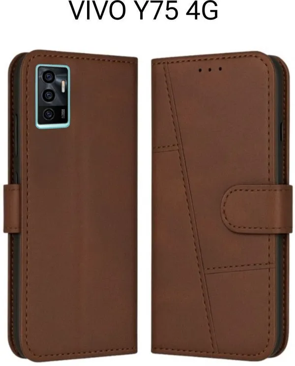 Flip_Cover_for_VIVO_Y75_4G_(Brown,_Magnetic_Case,_Leather,_Pack_of:_1)
