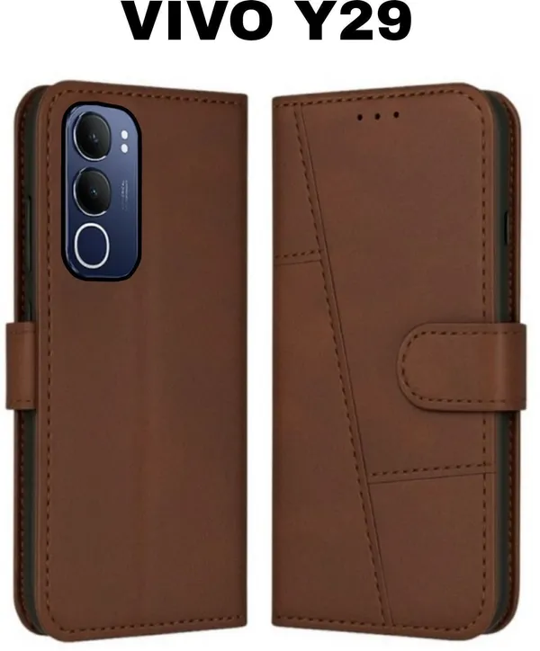 Flip_Cover_for_vivo_Y29_5G_(Brown,_Magnetic_Case,_Leather,_Pack_of:_1)