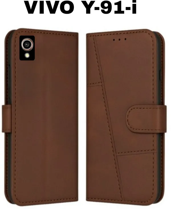 Flip_Cover_for_VIVO_Y91I_(Brown,_Magnetic_Case,_Leather,_Pack_of:_1)