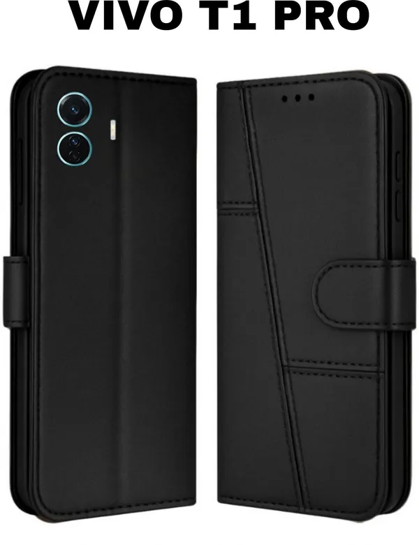Flip_Cover_for_VIVO_T1_PRO_(Black,_Magnetic_Case,_Leather,_Pack_of:_1)