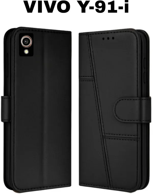 Flip_Cover_for_VIVO_Y91I_(Black,_Magnetic_Case,_Leather,_Pack_of:_1)