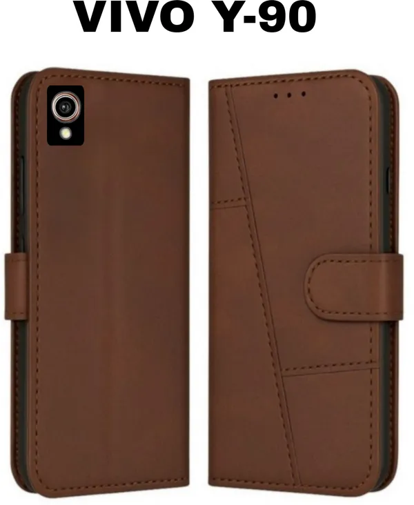 Flip_Cover_for_VIVO_Y90_(Brown,_Magnetic_Case,_Leather,_Pack_of:_1)
