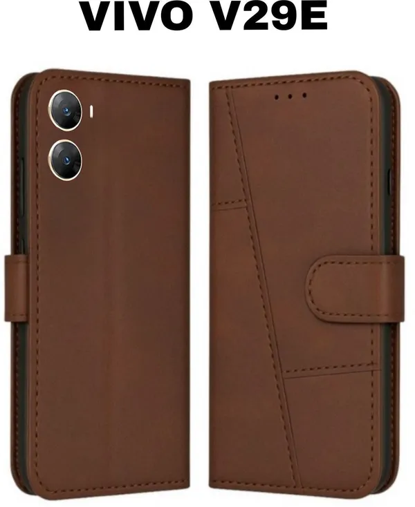 Flip_Cover_for_VIVO_V29E_(Brown,_Magnetic_Case,_Leather,_Pack_of:_1)
