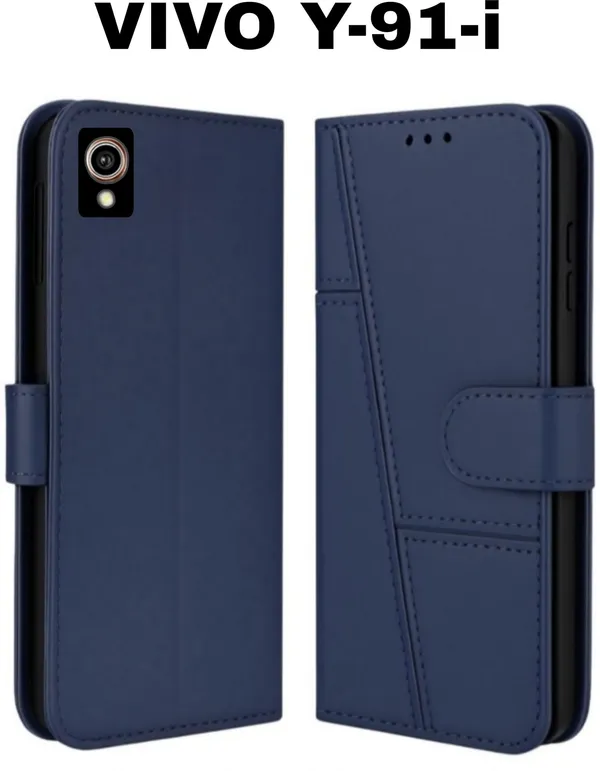 Flip_Cover_for_VIVO_Y91I_(Blue,_Magnetic_Case,_Leather,_Pack_of:_1)
