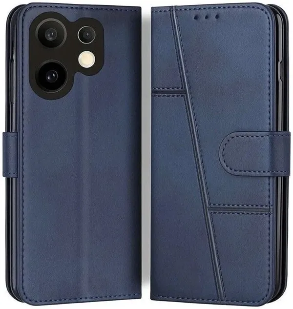 Flip_Cover_for_Vivo_Y300_Plus_5G_(Blue,_Magnetic_Case,_Leather,_Pack_of:_1)
