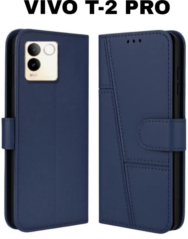 Flip_Cover_for_VIVO_T2_PRO_(Blue,_Magnetic_Case,_Leather,_Pack_of:_1)
