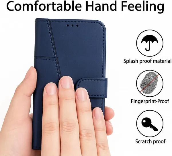 Flip_Cover_for_vivo_T4x_5G_(Blue,_Magnetic_Case,_Leather,_Pack_of:_1)