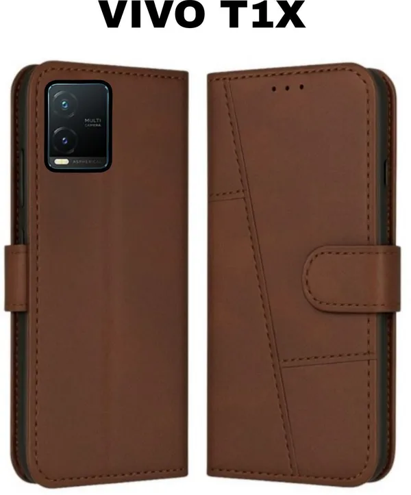 Flip_Cover_for_VIVO_T1x_(Brown,_Magnetic_Case,_Leather,_Pack_of:_1)