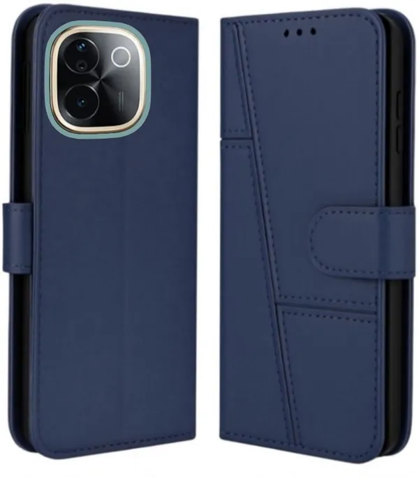 Flip_Cover_for_vivo_T3_Pro_5G_(Blue,_Dual_Protection,_Leather,_Pack_of:_1)