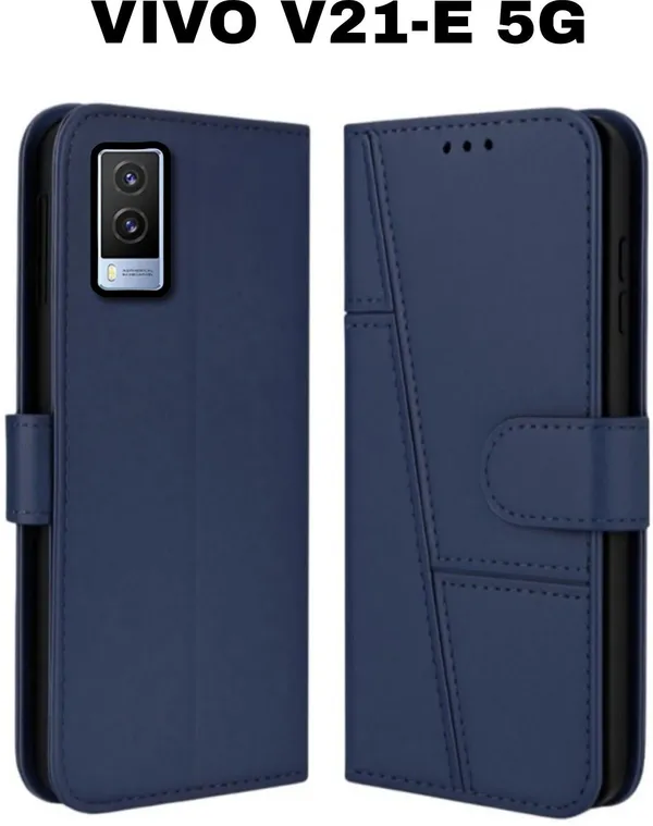 Flip_Cover_for_VIVO_V21E_5G_(Blue,_Magnetic_Case,_Leather,_Pack_of:_1)