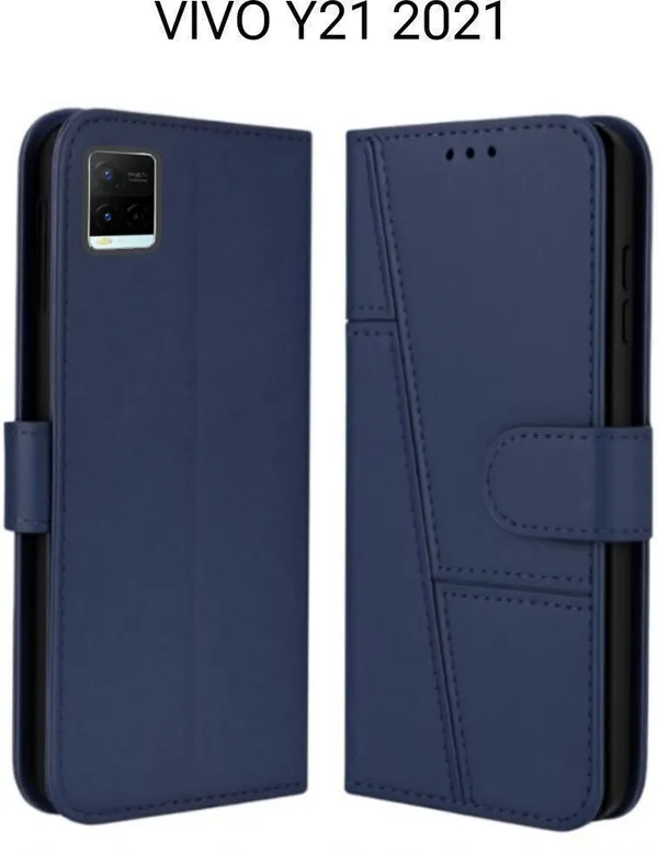 Flip_Cover_for_Vivo_Y21_4G,_Vivo_Y33s_4G,_Vivo_Y21s_4G_(Blue,_Magnetic_Case,_Leather,_Pack_of:_1)