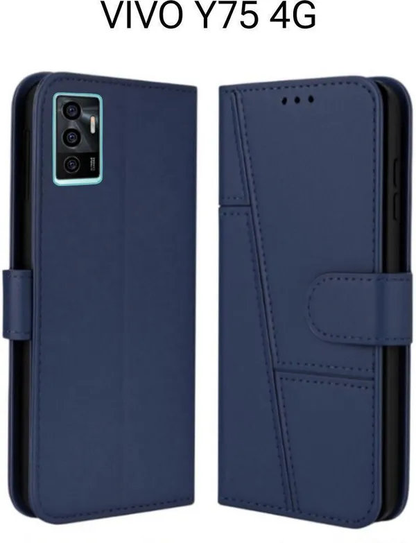 Flip_Cover_for_VIVO_Y75_4G_(Blue,_Magnetic_Case,_Leather,_Pack_of:_1)