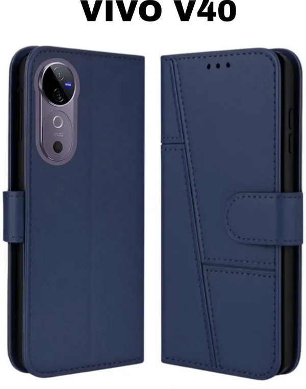 Flip_Cover_for_vivo_V40_5G_(Blue,_Magnetic_Case,_Leather,_Pack_of:_1)