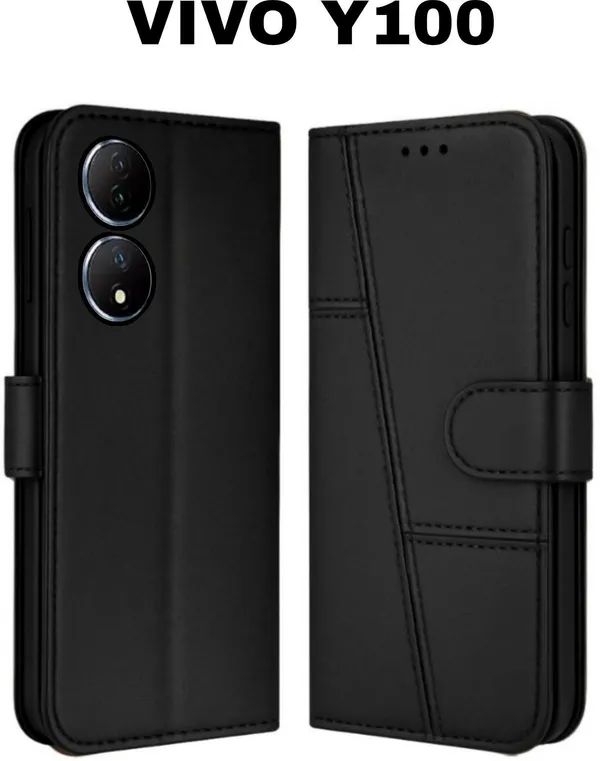 Flip_Cover_for_VIVO_Y100_(Black,_Magnetic_Case,_Leather,_Pack_of:_1)