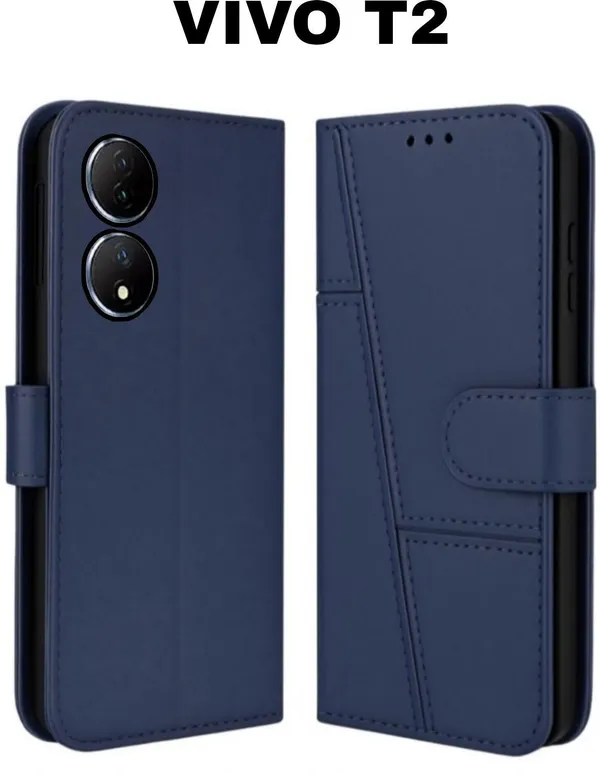 Flip_Cover_for_VIVO_T2_(Blue,_Magnetic_Case,_Leather,_Pack_of:_1)