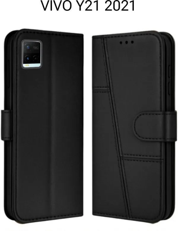 Flip_Cover_for_Vivo_Y21_4G,_Vivo_Y33s_4G,_Vivo_Y21s_4G_(Black,_Magnetic_Case,_Leather,_Pack_of:_1)
