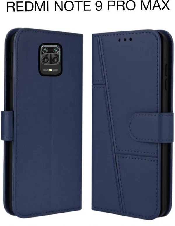Flip_Cover_for_REDMI_NOTE_9_PRO_MAX_(Blue,_Magnetic_Case,_Leather,_Pack_of:_1)