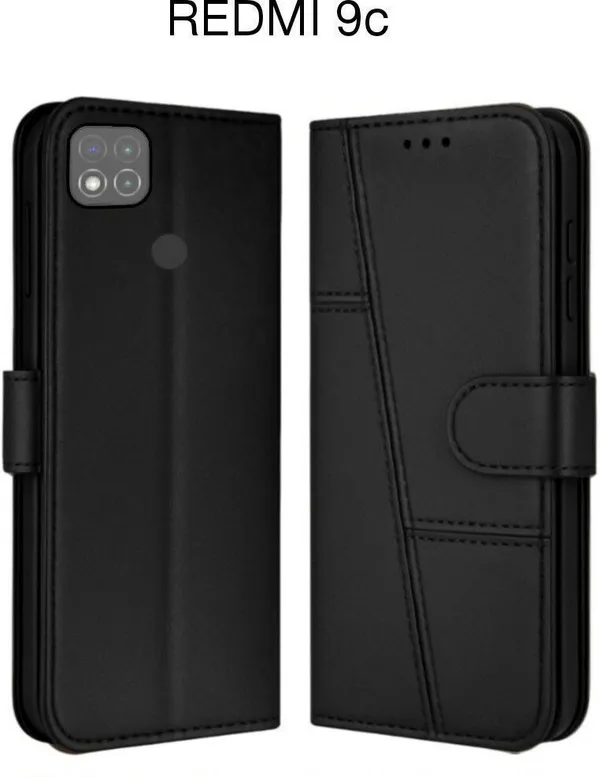 Flip_Cover_for_REDMI_9C_(Black,_Magnetic_Case,_Pack_of:_1)