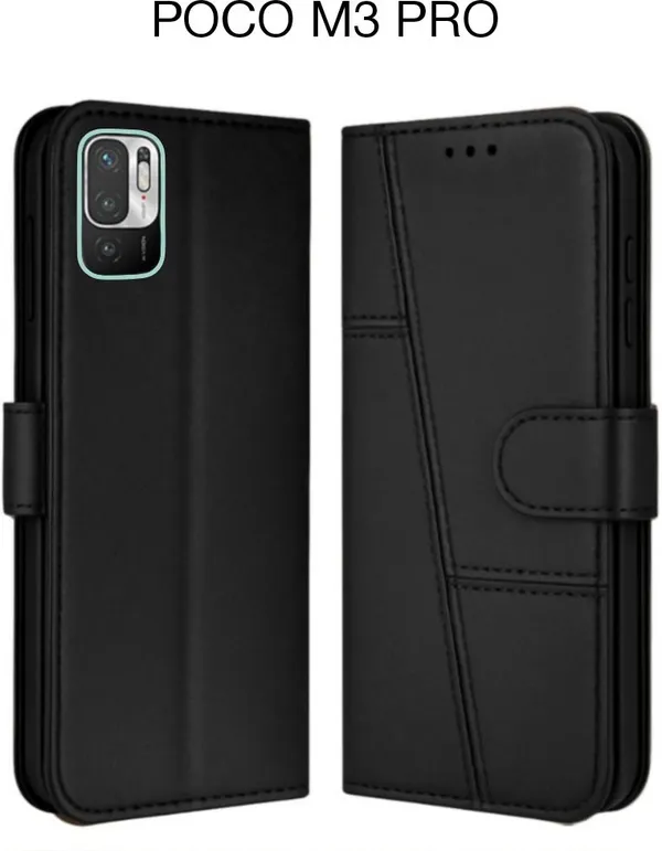Flip_Cover_for_POCO_M3_PRO_(Black,_Leather)